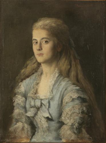 Anton Aron | Portrait of Anka Urica married name Cheurlatetz, 1888 | oil on canvas, 52.5 x 46.2 cm