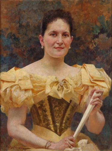 Vlaho Bukovac | Portrait of Mrs. Berger, 1897 | oil on canvas, 100 x 80 cm